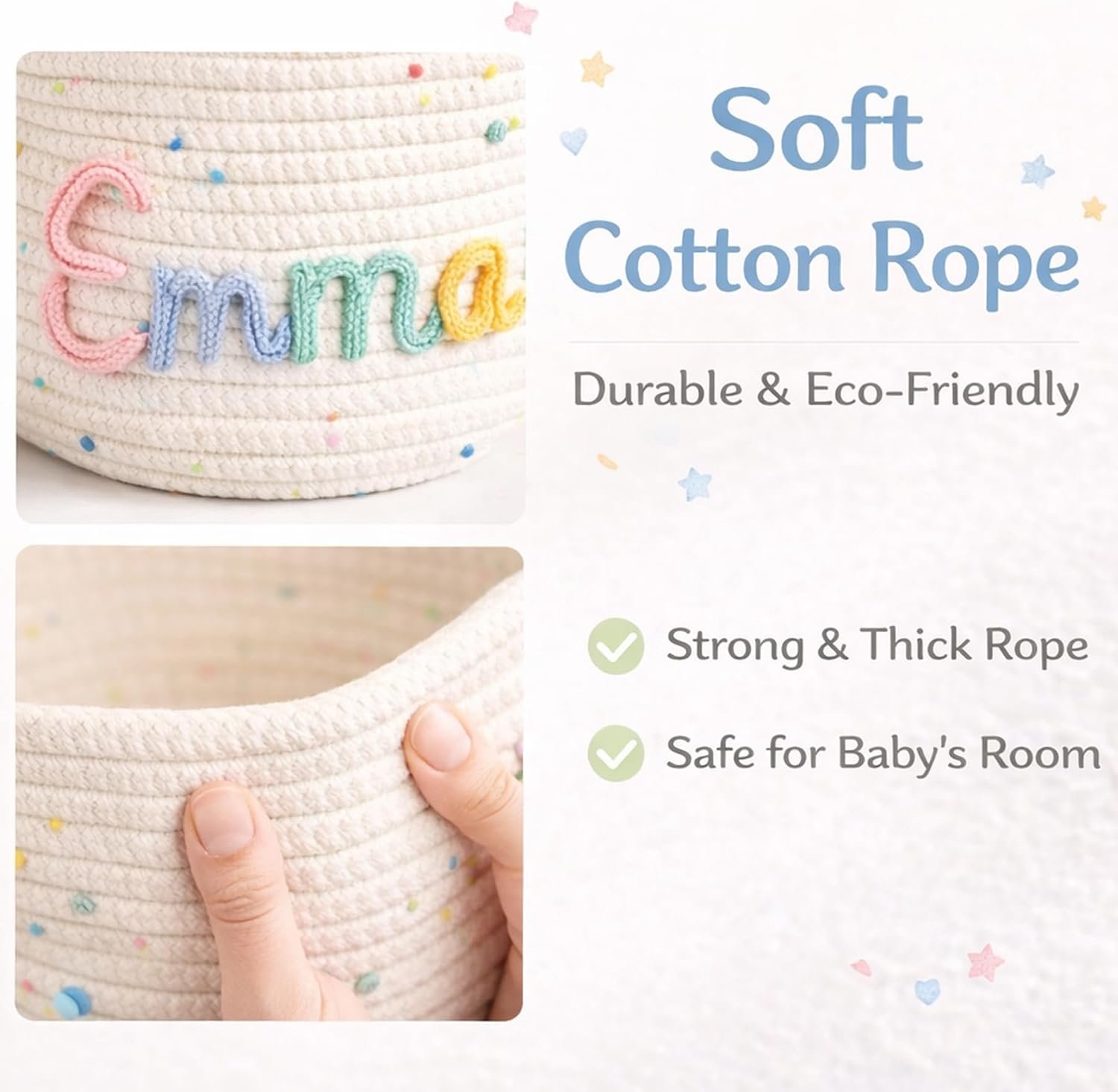 Baby basket used for nursery storage